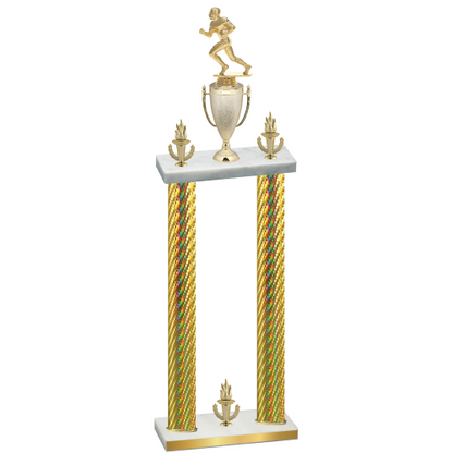 Double Gold Carbon Fiber Victory Football Trophy
