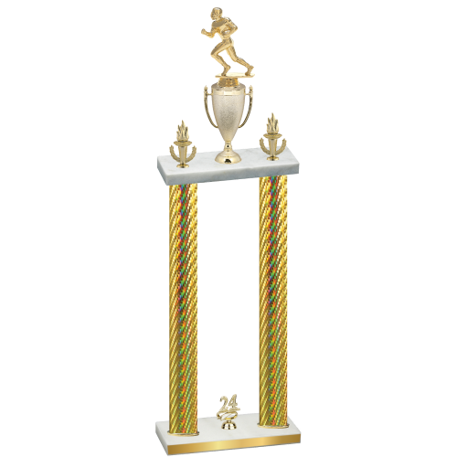 Double Gold Carbon Fiber Year Football Trophy