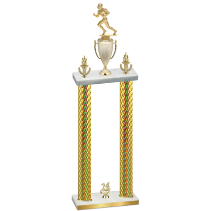 Double Gold Carbon Fiber Year Football Trophy