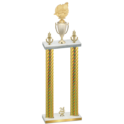 Double Gold Carbon Fiber Year Swimming Trophy