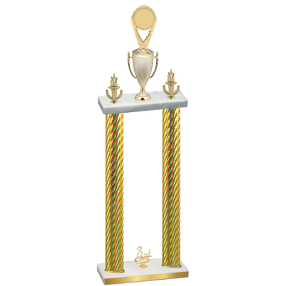 Double Gold Carbon Fiber Third Place Insert Trophy
