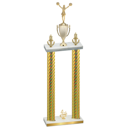 Double Gold Carbon Fiber Fourth Place Cheerleading Trophy