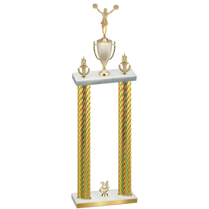 Double Gold Carbon Fiber Year Cheerleading Trophy