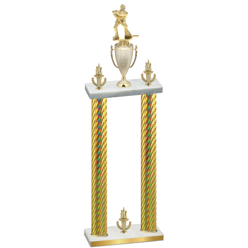 Double Gold Carbon Fiber Victory Hockey Trophy