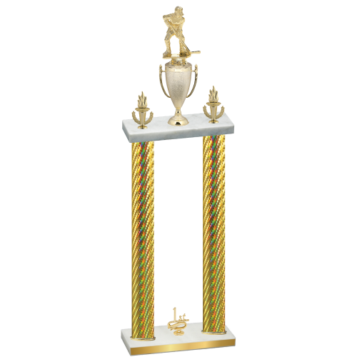Double Gold Carbon Fiber First Place Hockey Trophy