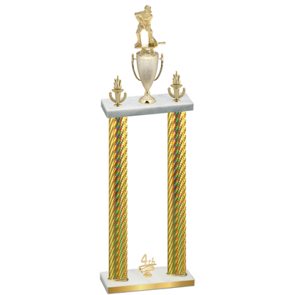 Double Gold Carbon Fiber Fourth Place Hockey Trophy