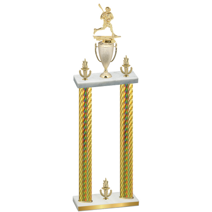 Double Gold Carbon Fiber Victory Lacrosse Trophy