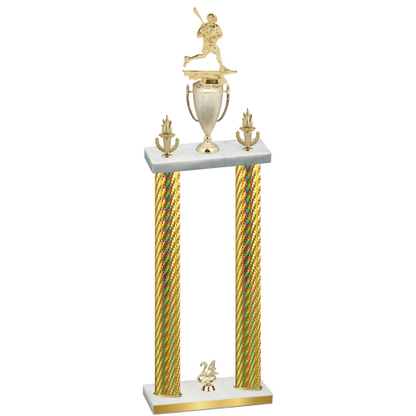 Double Gold Carbon Fiber Year Lacrosse Trophy