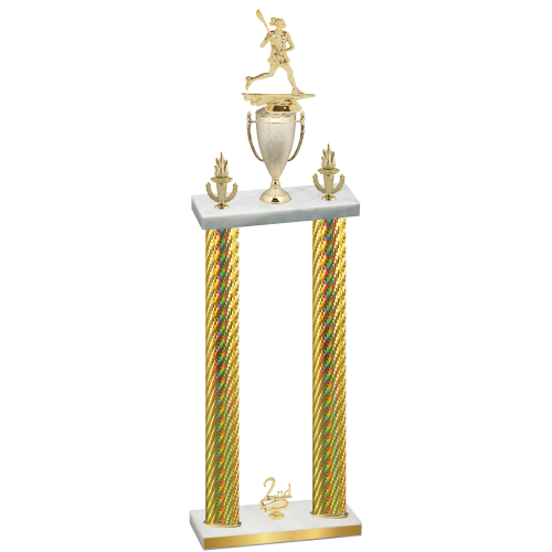Double Gold Carbon Fiber Second Place Lacrosse Trophy