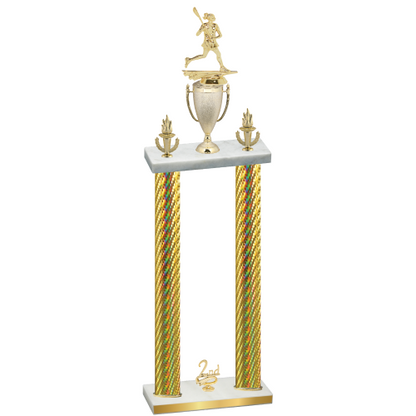 Double Gold Carbon Fiber Second Place Lacrosse Trophy