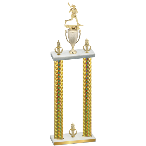 Double Gold Carbon Fiber Victory Lacrosse Trophy
