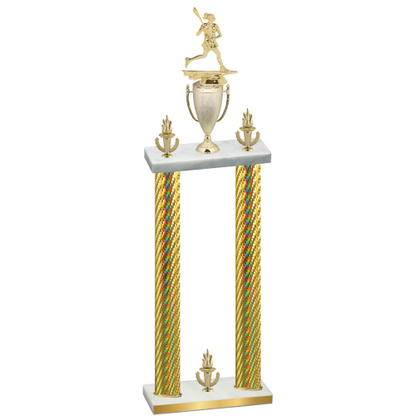 Double Gold Carbon Fiber Victory Lacrosse Trophy