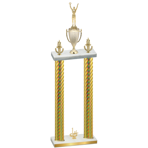 Double Gold Carbon Fiber First Place Victory Trophy