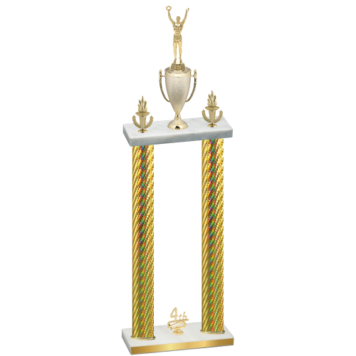 Double Gold Carbon Fiber Fourth Place Victory Trophy