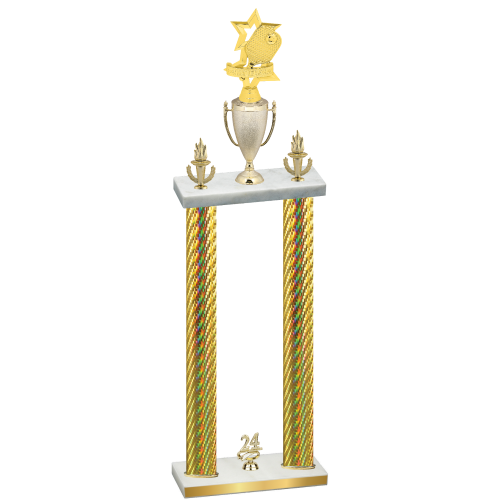 Double Gold Carbon Fiber Year Pickleball Trophy