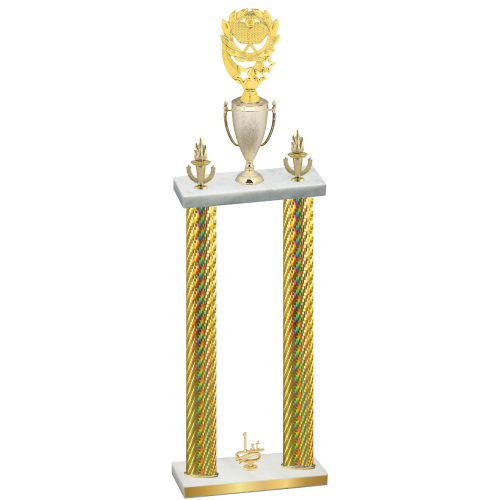 Double Gold Carbon Fiber First Place Pickleball Trophy