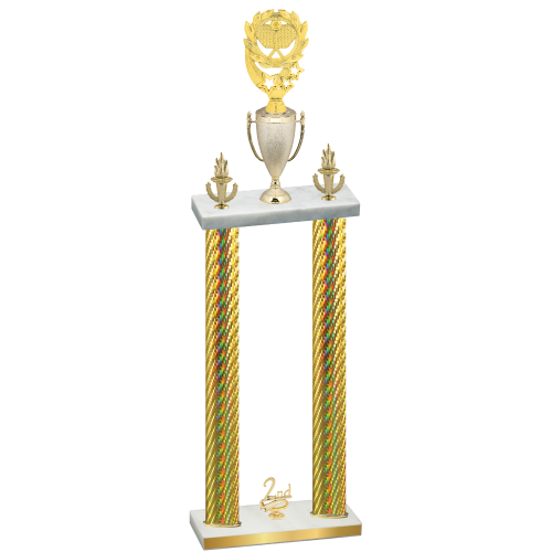 Double Gold Carbon Fiber Second Place Pickleball Trophy