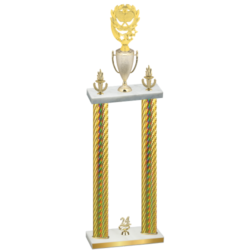 Double Gold Carbon Fiber Year Pickleball Trophy
