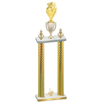 Double Gold Carbon Fiber First Place Pickleball Trophy