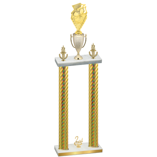 Double Gold Carbon Fiber Second Place Pickleball Trophy