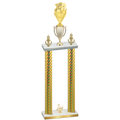 Double Gold Carbon Fiber Third Place Pickleball Trophy