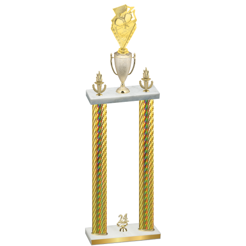 Double Gold Carbon Fiber Year Pickleball Trophy