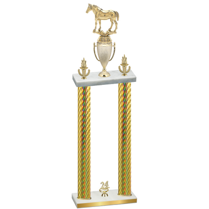 Double Gold Carbon Fiber Year Horses Trophy