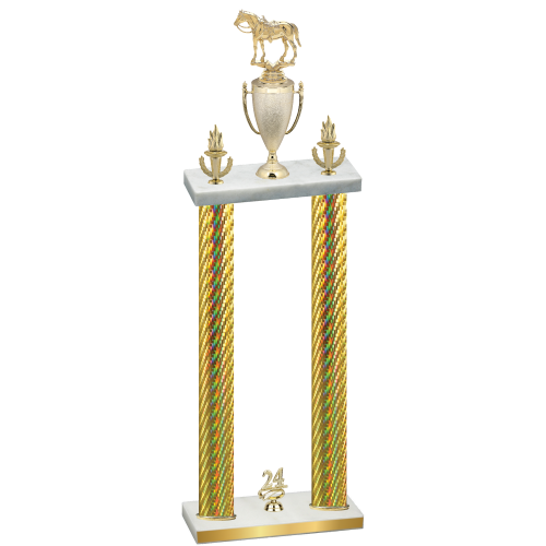 Double Gold Carbon Fiber Year Horses Trophy