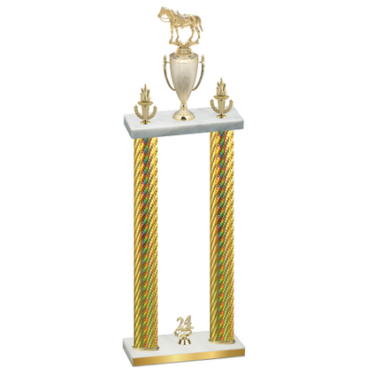 Double Gold Carbon Fiber Year Horses Trophy