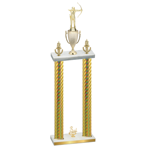 Double Gold Carbon Fiber Third Place Archery Trophy