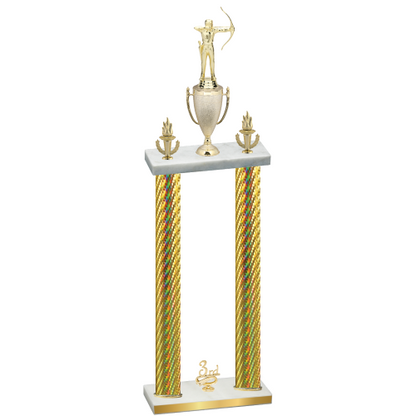 Double Gold Carbon Fiber Third Place Archery Trophy