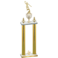 Double Gold Carbon Fiber Fourth Place Basketball Trophy
