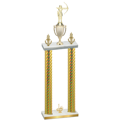 Double Gold Carbon Fiber First Place Archery Trophy
