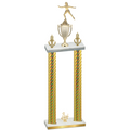 Double Gold Carbon Fiber Third Place Skater Trophy