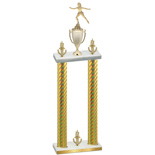 Double Gold Carbon Fiber Victory Skater Trophy