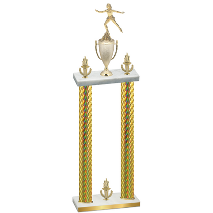 Double Gold Carbon Fiber Victory Skater Trophy