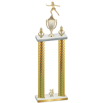 Double Gold Carbon Fiber Year Skater Trophy