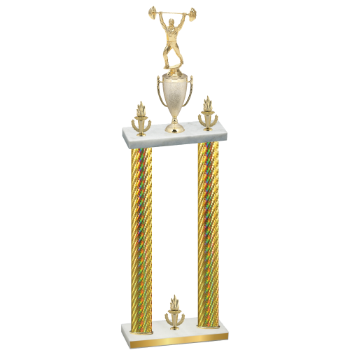 Double Gold Carbon Fiber Victory Weights Trophy