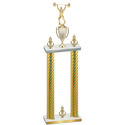 Double Gold Carbon Fiber Victory Weights Trophy