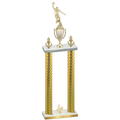 Double Gold Carbon Fiber Fourth Place Basketball Trophy