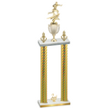 Double Gold Carbon Fiber Second Place Flag Football Trophy
