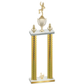 Double Gold Carbon Fiber Third Place Majorette Trophy