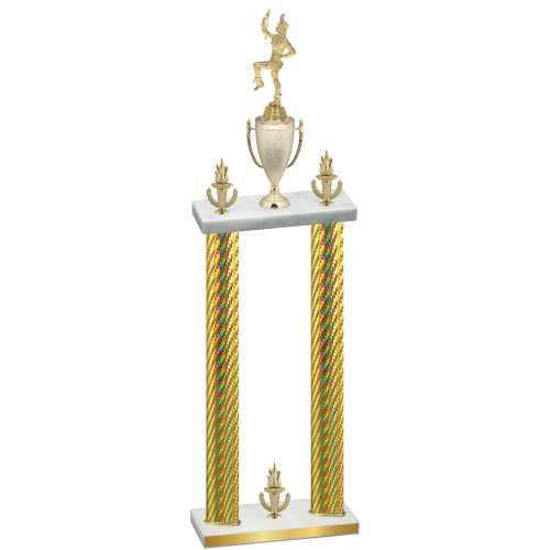 Double Gold Carbon Fiber Victory Majorette Trophy