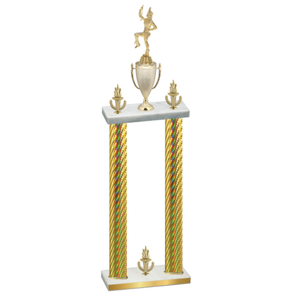 Double Gold Carbon Fiber Victory Majorette Trophy