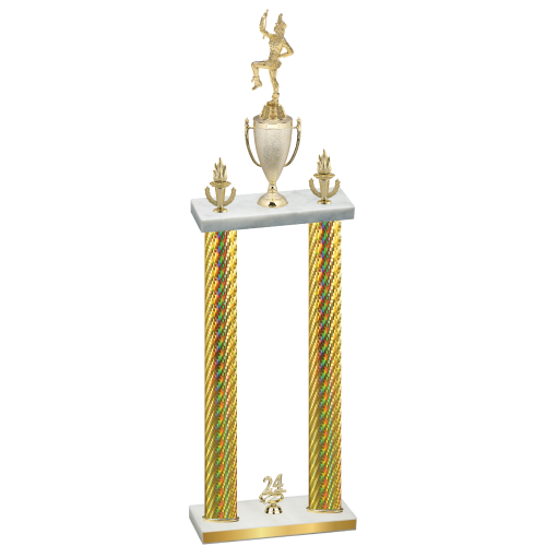 Double Gold Carbon Fiber Year Majorette Trophy
