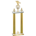 Double Gold Carbon Fiber Fourth Place Fishing Trophy