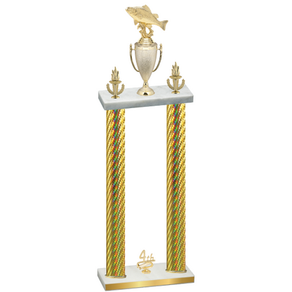 Double Gold Carbon Fiber Fourth Place Fishing Trophy