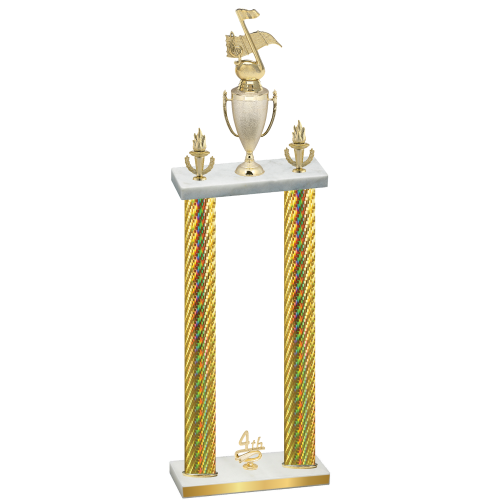 Double Gold Carbon Fiber Fourth Place Music Trophy