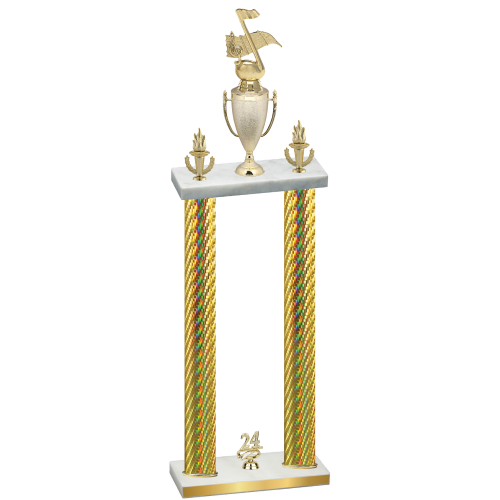 Double Gold Carbon Fiber Year Music Trophy