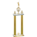 Double Gold Carbon Fiber Second Place Golf Trophy